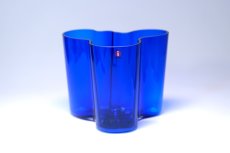 画像1: iittala/イッタラ/ALVAR AALTO/Savoy vas/アルヴァ・アアルトコレクション ベース/H12cm/2002年/廃盤色ダークブルー (1)