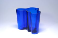 画像3: iittala/イッタラ/ALVAR AALTO/Savoy vas/アルヴァ・アアルトコレクション ベース/H12cm/2002年/廃盤色ダークブルー (3)