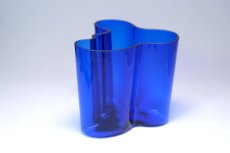 画像4: iittala/イッタラ/ALVAR AALTO/Savoy vas/アルヴァ・アアルトコレクション ベース/H12cm/2002年/廃盤色ダークブルー (4)