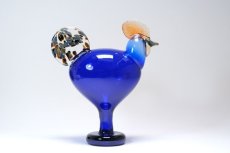 画像6: 北欧アートガラス/ビンテージガラス/Oiva Toikka/オイバ・トイッカ/iittala/イッタラ/Birds/バード/Juhlkukko/Rooster/ユフラクッコ/ルースター/ブルー (6)