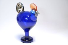 画像5: 北欧アートガラス/ビンテージガラス/Oiva Toikka/オイバ・トイッカ/iittala/イッタラ/Birds/バード/Juhlkukko/Rooster/ユフラクッコ/ルースター/ブルー (5)