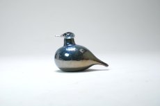 画像1: 北欧アートガラス/iittala/イッタラバード/Oiva Toikka/オイバトイッカ/Hippiainen/ヒッピアイネン/Golden-Crested Kinglet/ブルー系ラスター (1)