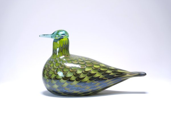 北欧アートガラス/ビンテージガラス/Oiva Toikka/オイバ・トイッカ/iittala/イッタラ/Birds/バード/1999年/CommonTeal  Female/お母さんカモ