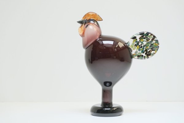 北欧アートガラス/ビンテージガラス/Oiva Toikka/オイバ・トイッカ/iittala/イッタラ/Birds/バード/Kukko/Rooster/ ルースター/1998年