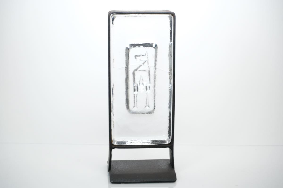 BODA社製北欧 エリックホグラン 顔 アンティーク アイアン ガラス 