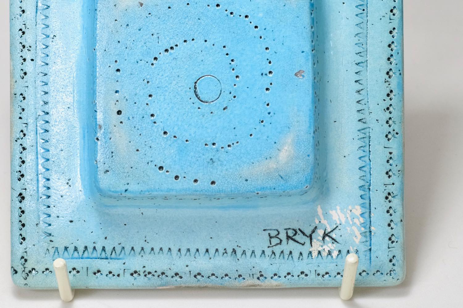 北欧ビンテージ 北欧アート Rut Bryk ルート ブリュック Ashtray アートオブジェクト 11cm ホワイト ブルー